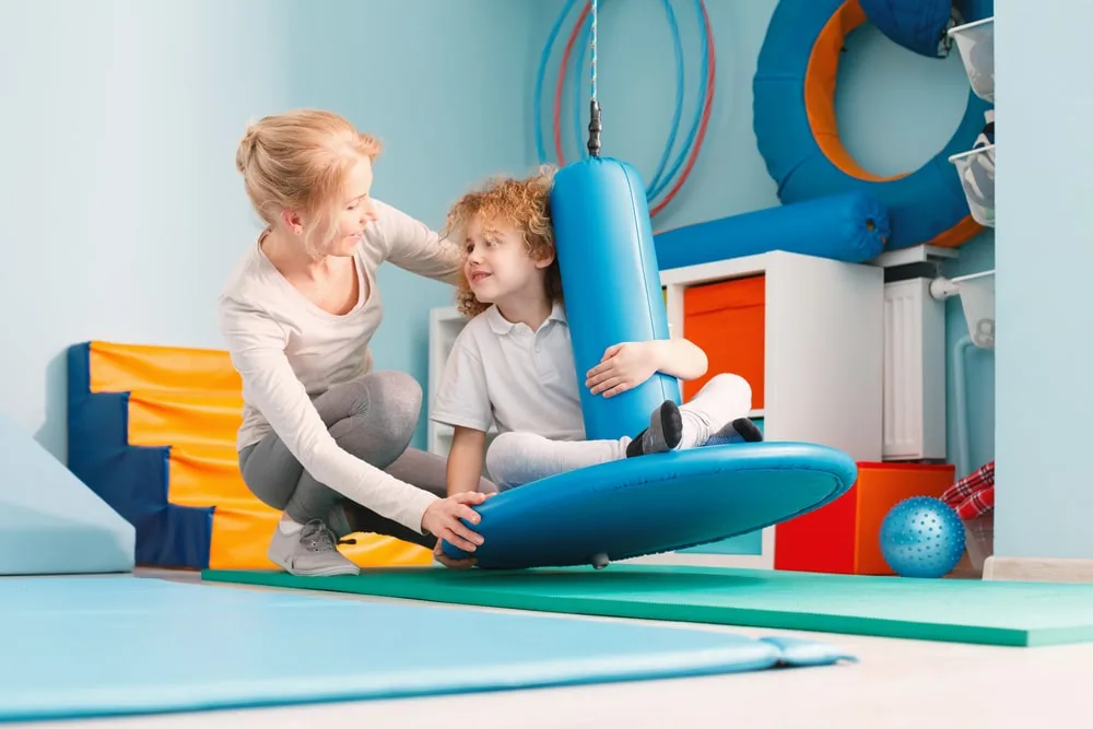 Occupational therapist with kids